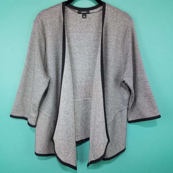 Alfani Sweaters - Alfani Gray Open Drape Cardigan